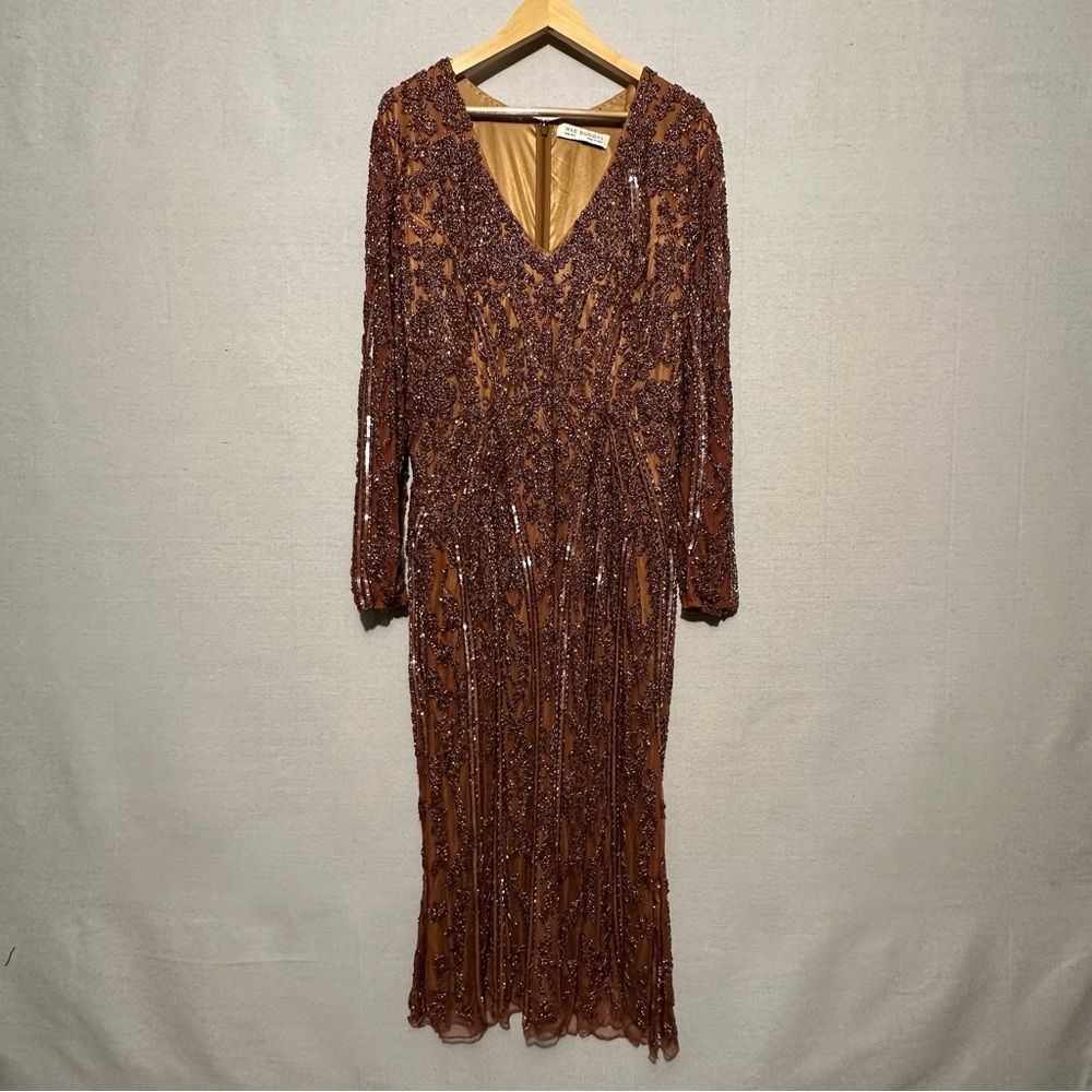 NWT Mac Duggal Long Sleeve Embellished Dress - size 16W - Picture 4 of 6